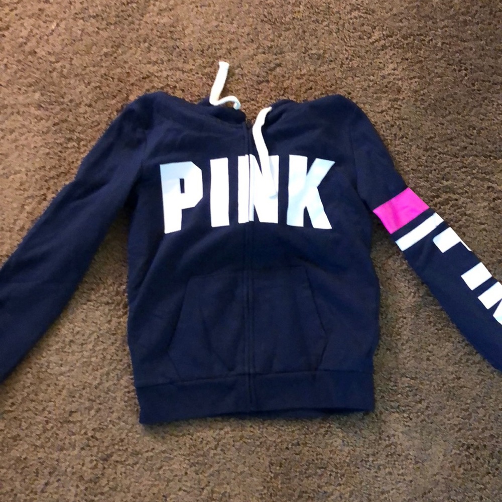 Pink Zip up Hoodie . Size small